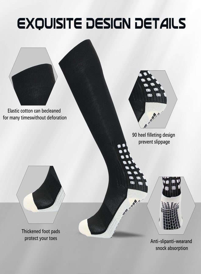 Yufree Mens Knee High Grip Soccer Socks Non Slip Long Socks for Football Basketball Sports - Image 2